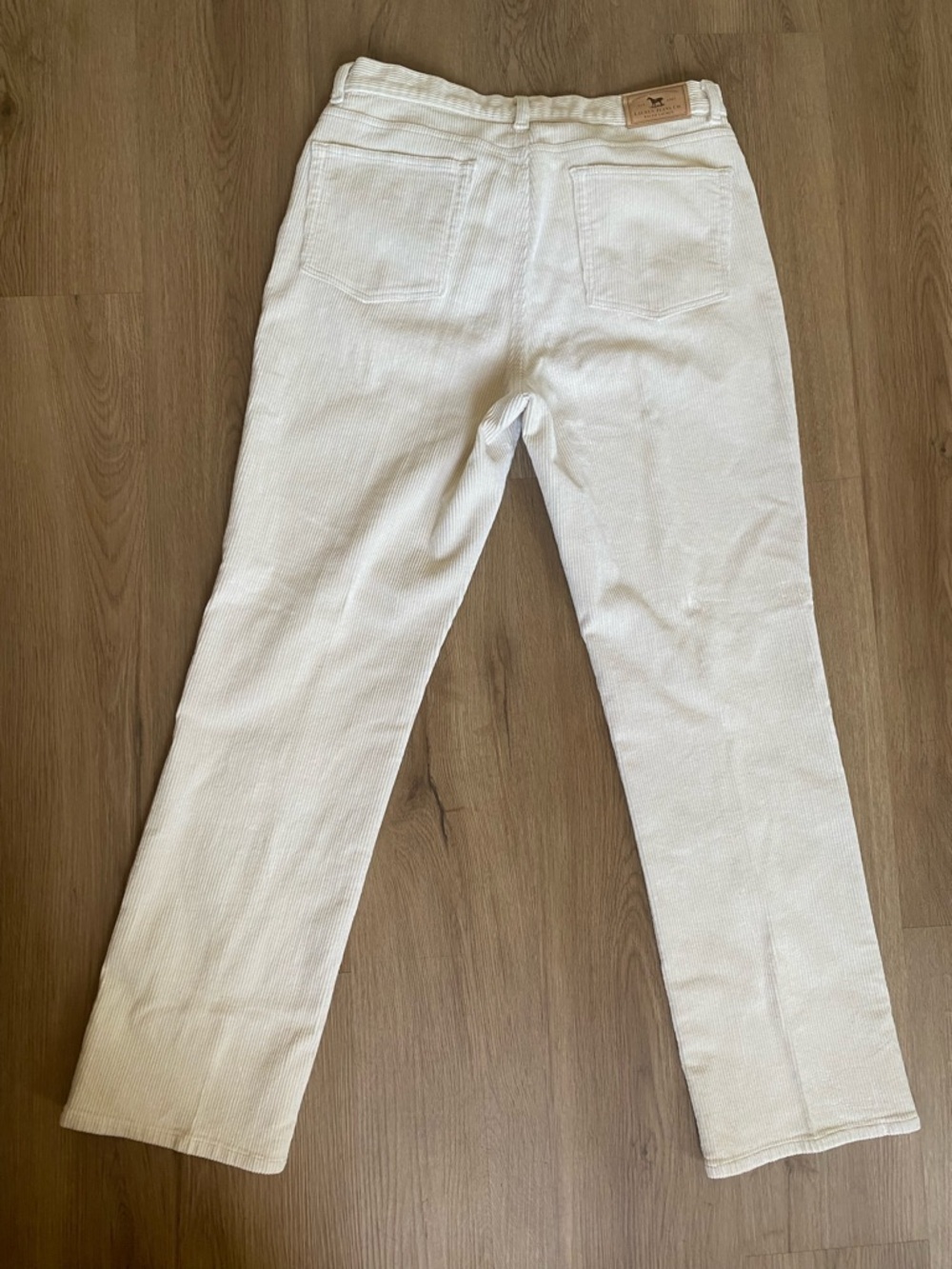 Ralph Lauren White Cream Corduroy Straight-Leg Pants - Picture 8 of 9